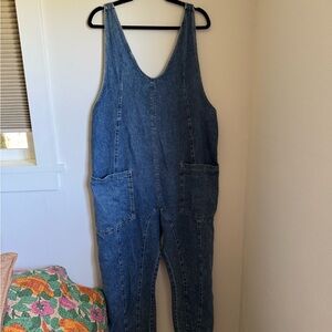 Free People Blue Denim Jumpsuit